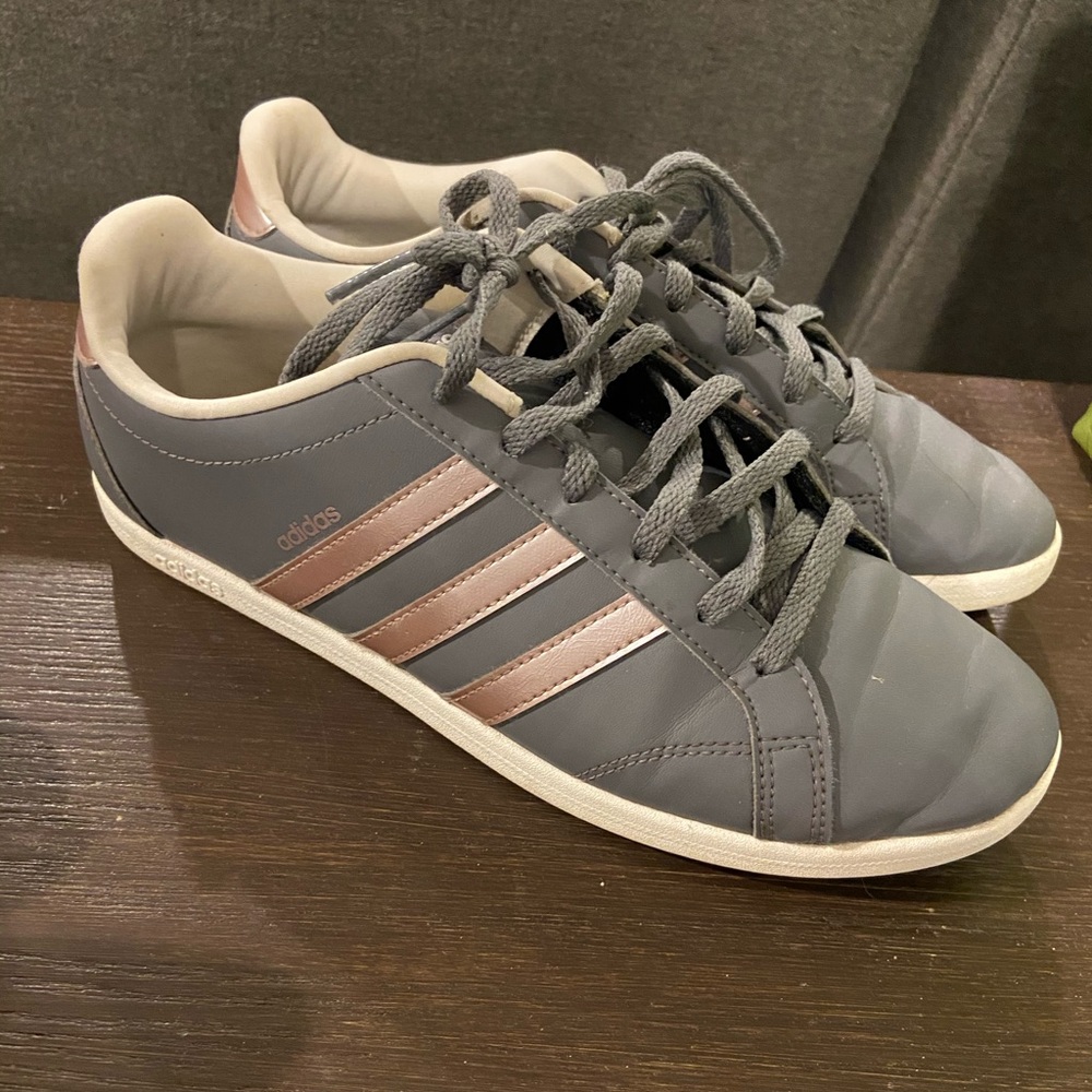 Adidas ladies sneakers rose gold and gray